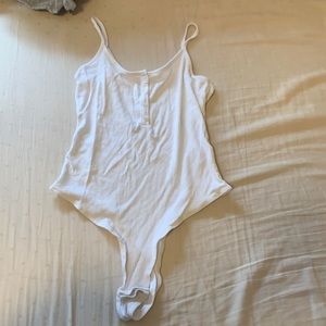 Small White Ribbed Bodysuit